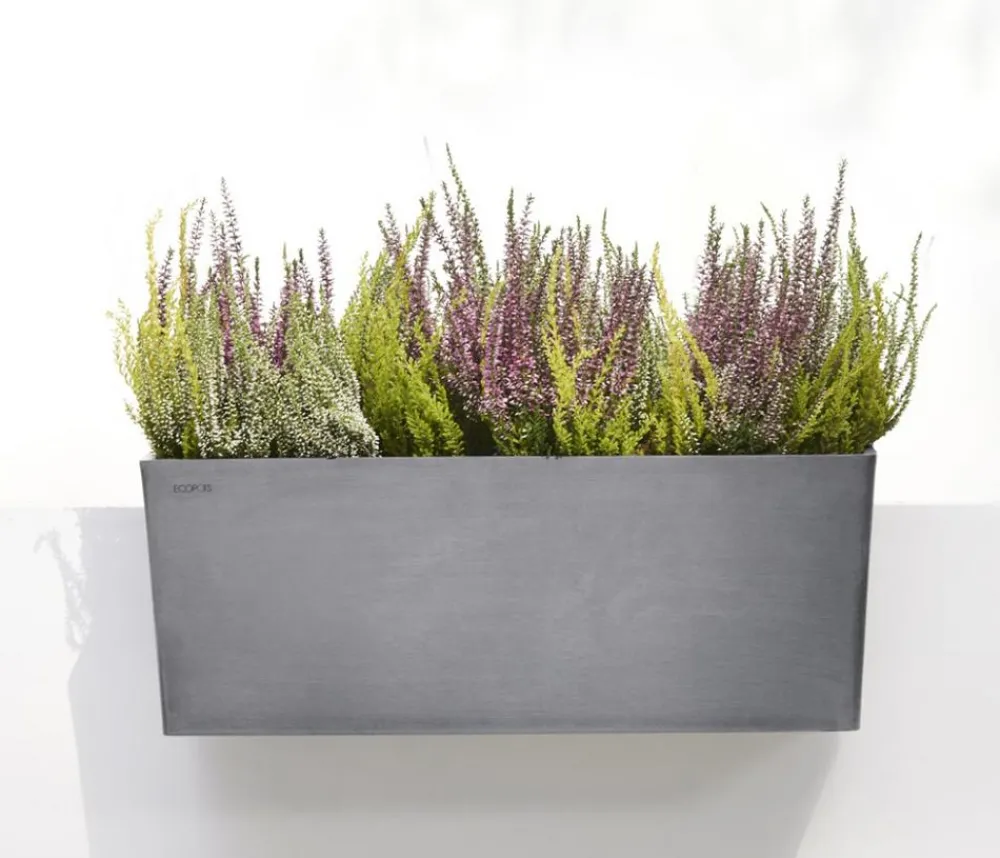 Ecopots Pflanzkübel & Blumenkästen|Blumentöpfe & Übertöpfe - Kunststoff-Kasten Bruges hängend, rechteckig, , ca. B55/H21/T20 cm Grau