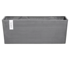 Ecopots Pflanzkübel & Blumenkästen|Blumentöpfe & Übertöpfe - Kunststoff-Kasten Bruges hängend, rechteckig, , ca. B55/H21/T20 cm Grau