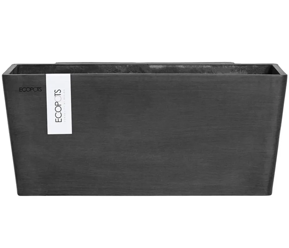 Ecopots Kunststoff-Kasten Manhattan Wall mit Wassersystem, rechteckig Dunkelgrau Sale