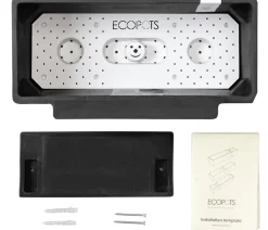 Ecopots Kunststoff-Kasten Manhattan Wall mit Wassersystem, rechteckig Dunkelgrau Sale