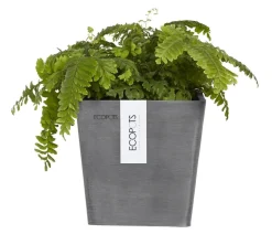 Ecopots Pflanzkübel & Blumenkästen - Kunststoff-Kasten Manhattan Wall mit Wassersystem, rechteckig Grau