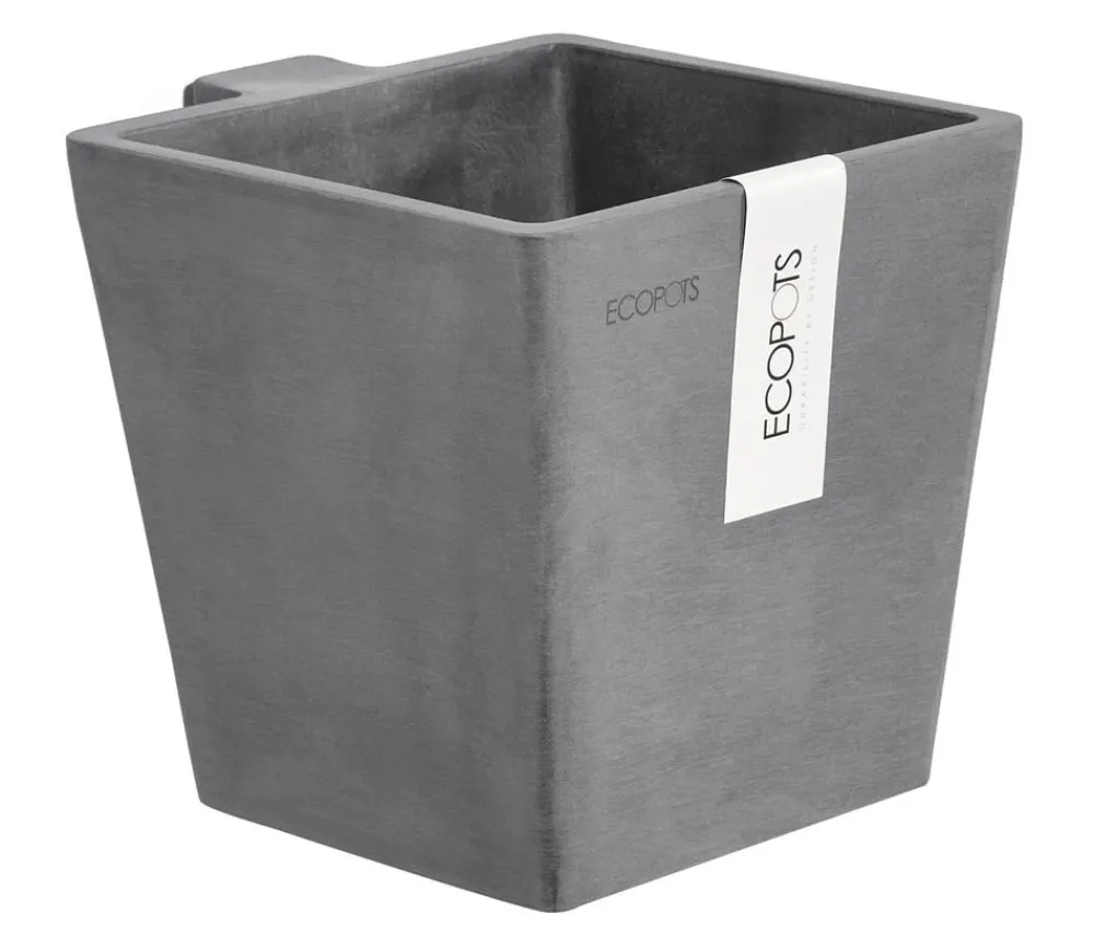 Ecopots Pflanzkübel & Blumenkästen - Kunststoff-Kasten Manhattan Wall mit Wassersystem, rechteckig Grau