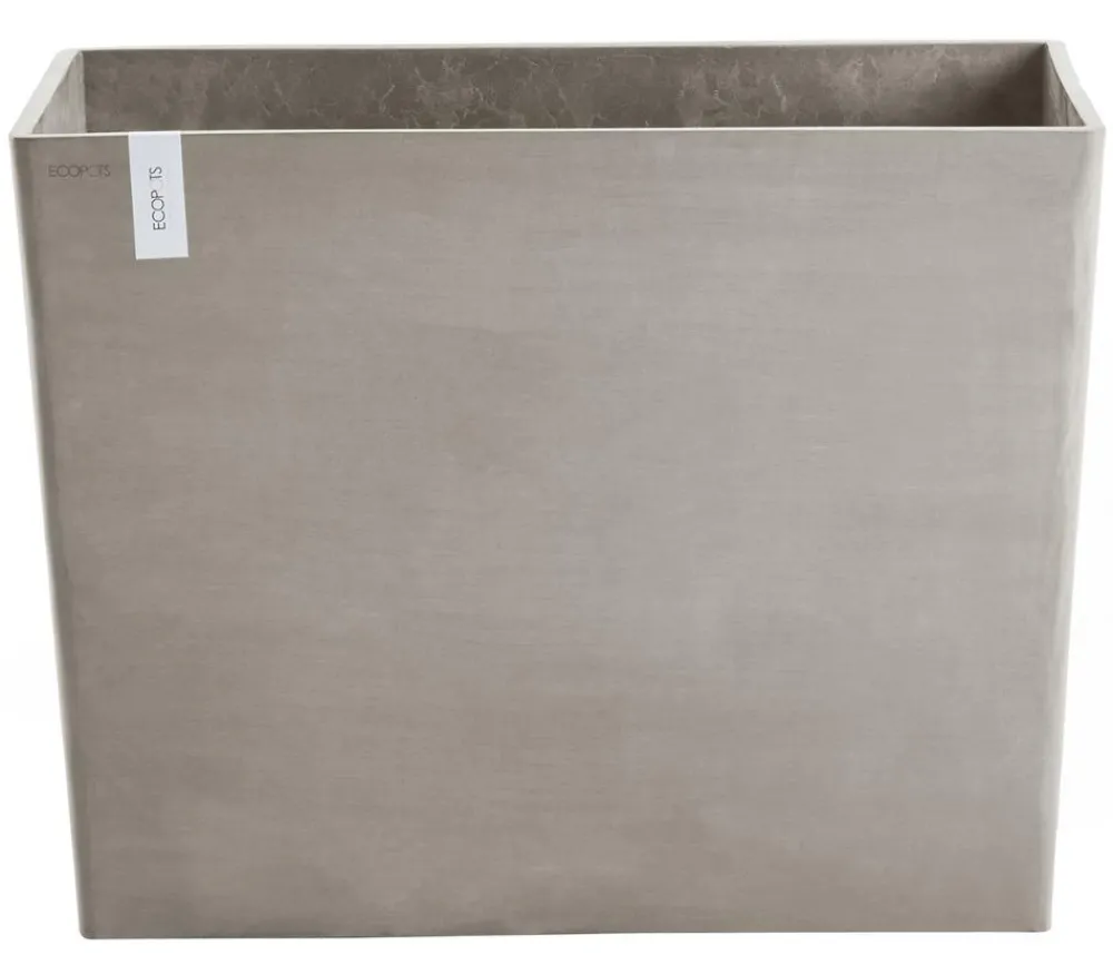 Ecopots Pflanzkübel & Blumenkästen - Kunststoff-Kasten Paris mit Rollen, rechteckig Taupe