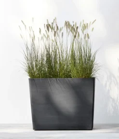 Ecopots Pflanzkübel & Blumenkästen - Kunststoff-Kasten Paris mit Rollen, rechteckig Dunkelgrau