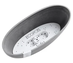 Ecopots Kunststoff-Schale Sofia mit Wassersystem, oval Grau Sale