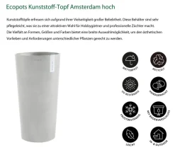 Ecopots Blumentöpfe & Übertöpfe > Kunststoff-Topf Amsterdam hoch, rund