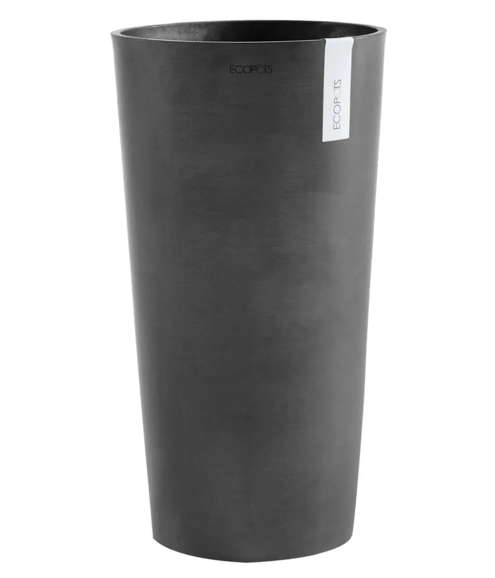 Ecopots Kunststoff-Topf Amsterdam hoch, rund Dunkelgrau Best