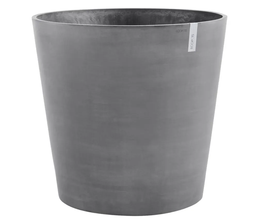 Ecopots Kunststoff-Topf Amsterdam mit Rollen, rund Grau Online