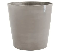 Ecopots Kunststoff-Topf Amsterdam mit Rollen, rund Taupe