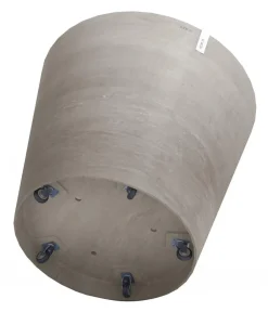 Ecopots Kunststoff-Topf Amsterdam mit Rollen, rund Taupe Clearance