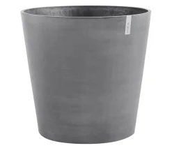 Ecopots Blumentöpfe & Übertöpfe - Kunststoff-Topf Amsterdam mit Rollen, rund Grau