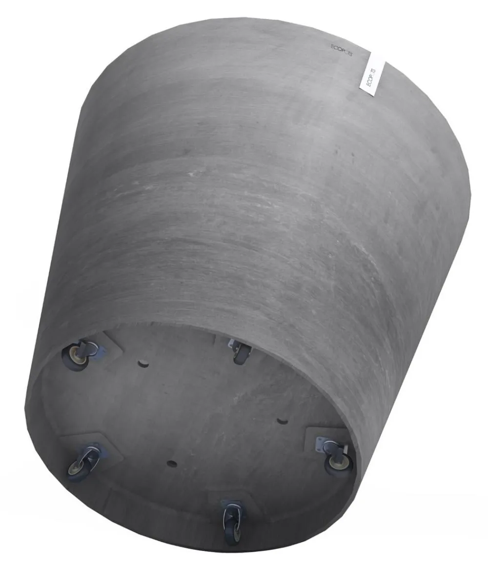 Ecopots Blumentöpfe & Übertöpfe - Kunststoff-Topf Amsterdam mit Rollen, rund Grau