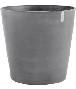 Ecopots Blumentöpfe & Übertöpfe - Kunststoff-Topf Amsterdam mit Rollen, rund Grau
