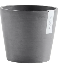Ecopots Kunststoff-Topf Amsterdam mit Wassersystem, rund Grau Discount