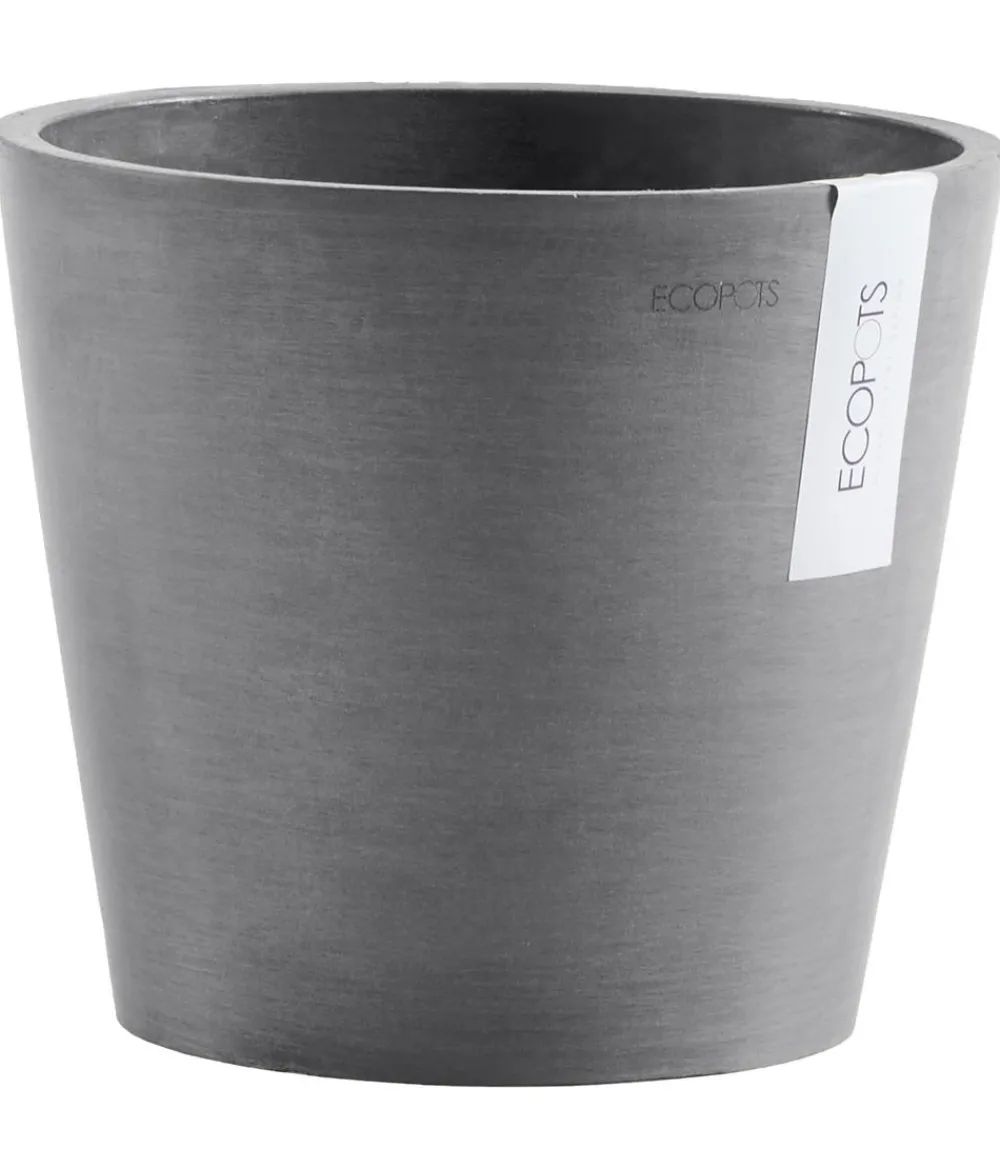 Ecopots Kunststoff-Topf Amsterdam mit Wassersystem, rund Grau Discount