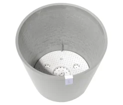 Ecopots Blumentöpfe & Übertöpfe - Kunststoff-Topf Amsterdam mit Wassersystem, rund Hellgrau