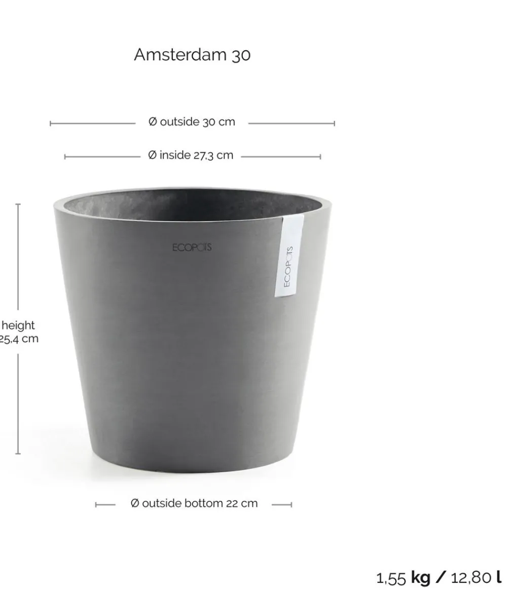Ecopots Blumentöpfe & Übertöpfe > Kunststoff-Topf Amsterdam, rund