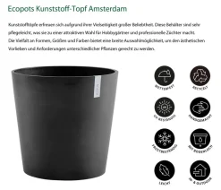 Ecopots Kunststoff-Topf Amsterdam, rund Dunkelgrau Best