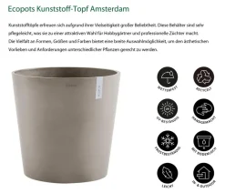 Ecopots Kunststoff-Topf Amsterdam, rund Taupe Online