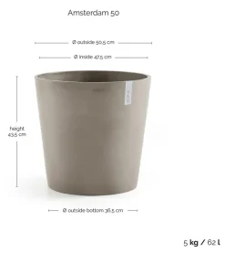 Ecopots Kunststoff-Topf Amsterdam, rund Taupe Online