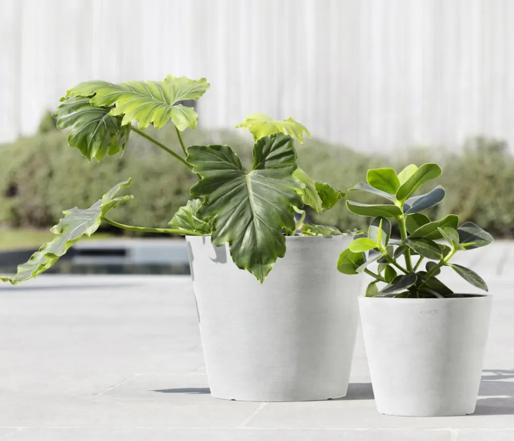 Ecopots Kunststoff-Topf Amsterdam, rund Weiß