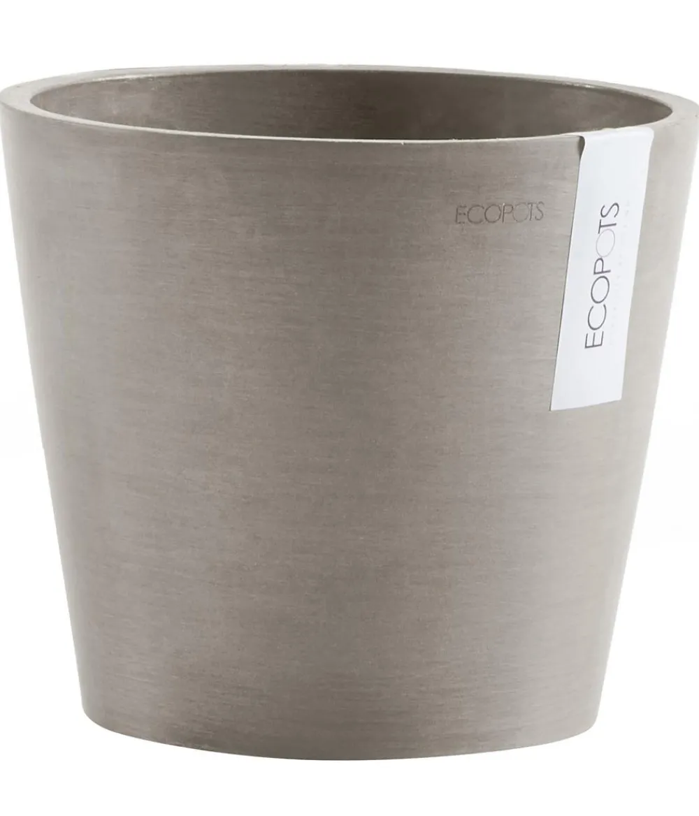 Ecopots Kunststoff-Topf Amsterdam, rund Taupe New