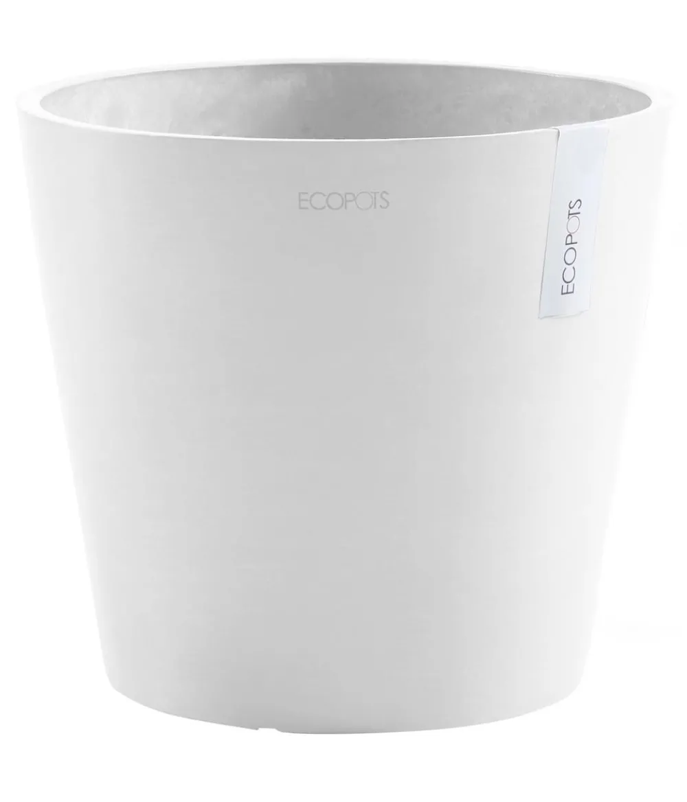 Ecopots Blumentöpfe & Übertöpfe - Kunststoff-Topf Amsterdam, rund Weiß