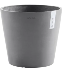 Ecopots Blumentöpfe & Übertöpfe - Kunststoff-Topf Amsterdam, rund Grau