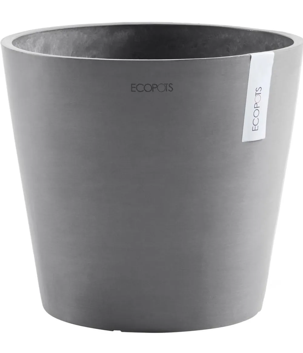 Ecopots Blumentöpfe & Übertöpfe - Kunststoff-Topf Amsterdam, rund Grau
