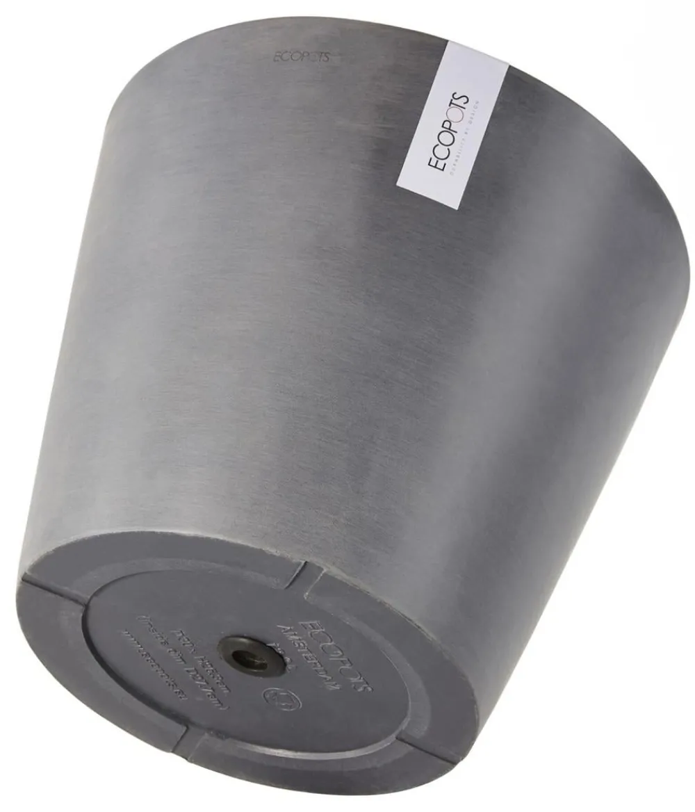 Ecopots Blumentöpfe & Übertöpfe - Kunststoff-Topf Amsterdam, rund Grau