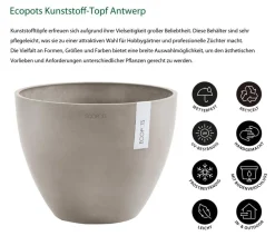 Ecopots Blumentöpfe & Übertöpfe > Kunststoff-Topf Antwerp, rund