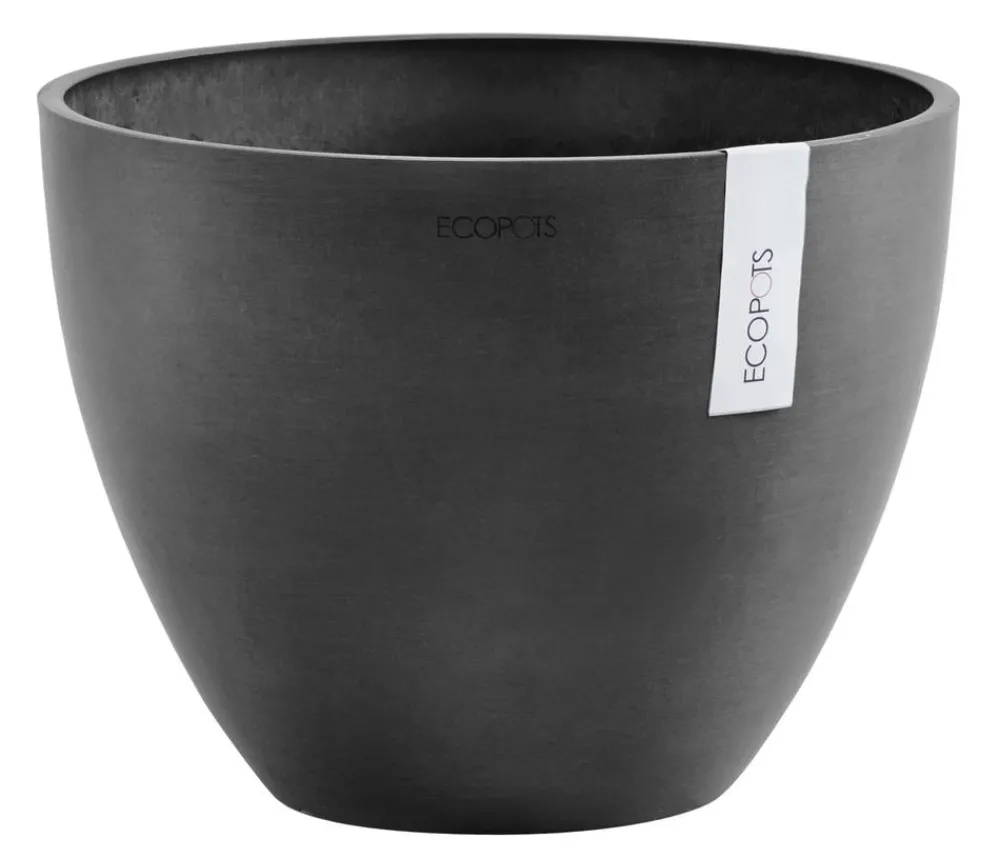 Ecopots Blumentöpfe & Übertöpfe - Kunststoff-Topf Antwerp, rund Dunkelgrau