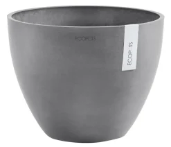 Ecopots Blumentöpfe & Übertöpfe - Kunststoff-Topf Antwerp, rund Grau