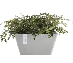 Ecopots Kunststoff-Topf Berlin, quadratisch Hellgrau Best