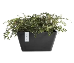 Ecopots Blumentöpfe & Übertöpfe - Kunststoff-Topf Berlin, quadratisch Dunkelgrau