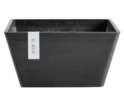 Ecopots Blumentöpfe & Übertöpfe - Kunststoff-Topf Berlin, quadratisch Dunkelgrau