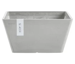 Ecopots Kunststoff-Topf Berlin, quadratisch Hellgrau