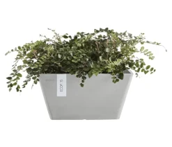 Ecopots Kunststoff-Topf Berlin, quadratisch Hellgrau