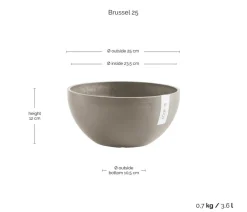 Ecopots Blumenampeln & -Schalen|Blumentöpfe & Übertöpfe > Kunststoff-Topf Brussels, rund