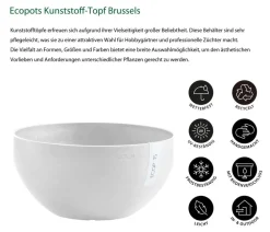 Ecopots Blumenampeln & -Schalen|Blumentöpfe & Übertöpfe > Kunststoff-Topf Brussels, rund