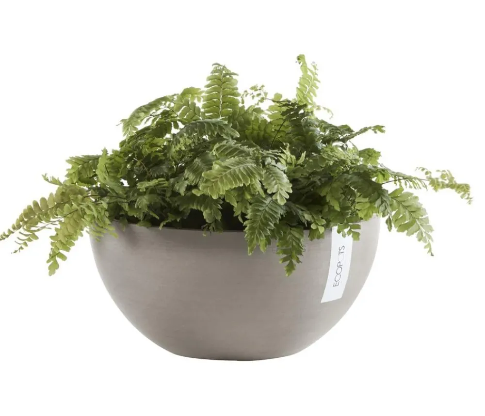 Ecopots Kunststoff-Topf Brussels, rund Taupe New