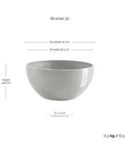 Ecopots Kunststoff-Topf Brussels, rund Hellgrau