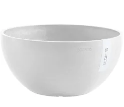Ecopots Kunststoff-Topf Brussels, rund Weiß Discount