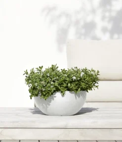 Ecopots Kunststoff-Topf Brussels, rund Weiß Discount