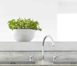 Ecopots Blumenampeln & -Schalen|Blumentöpfe & Übertöpfe - Kunststoff-Topf Brussels, rund Weiß