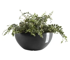 Ecopots Blumenampeln & -Schalen|Blumentöpfe & Übertöpfe - Kunststoff-Topf Brussels, rund Dunkelgrau