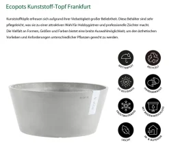 Ecopots Kunststoff-Topf Frankfurt, rund Hellgrau