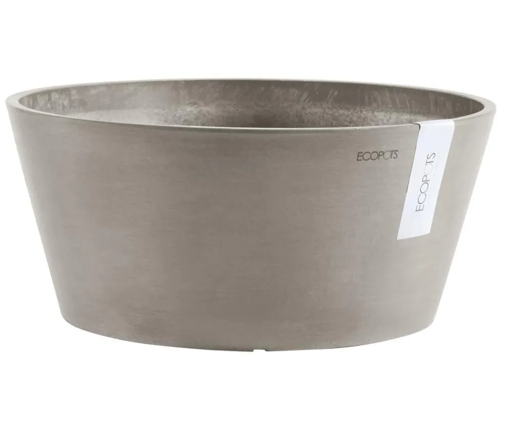 Ecopots Blumentöpfe & Übertöpfe - Kunststoff-Topf Frankfurt, rund Taupe