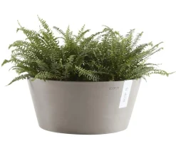 Ecopots Blumentöpfe & Übertöpfe - Kunststoff-Topf Frankfurt, rund Taupe