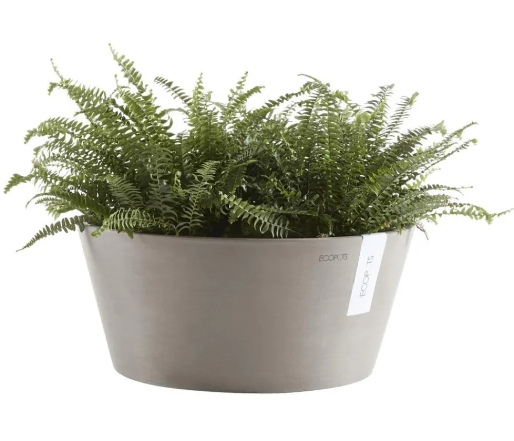Ecopots Blumentöpfe & Übertöpfe - Kunststoff-Topf Frankfurt, rund Taupe